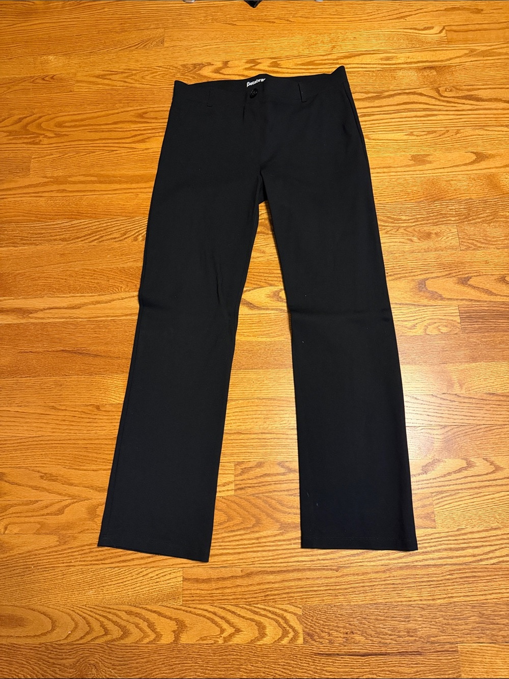 Betabrand Black Straight-Leg Dress Pants